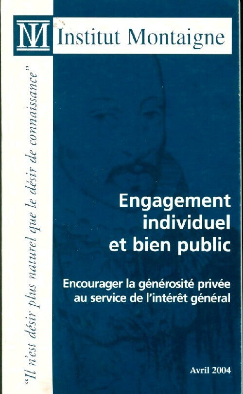 Engagement individuel et bien public - Collectif - Livre