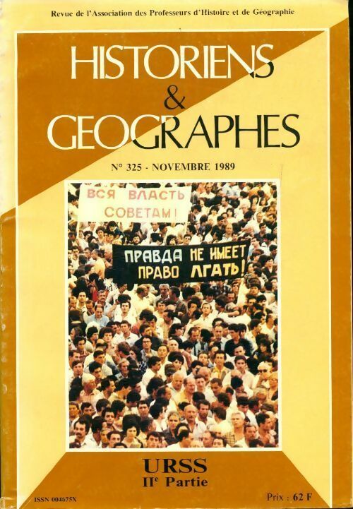 Historiens & géographes n°325 : URSS Tome II - Collectif - Livre