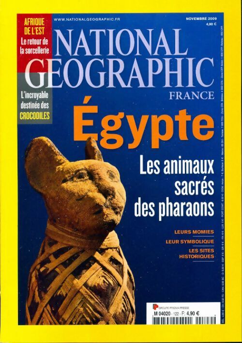 National Geographic n°122 : Egypte. Les animaux sacrés des pharaons - Collectif - Livre
