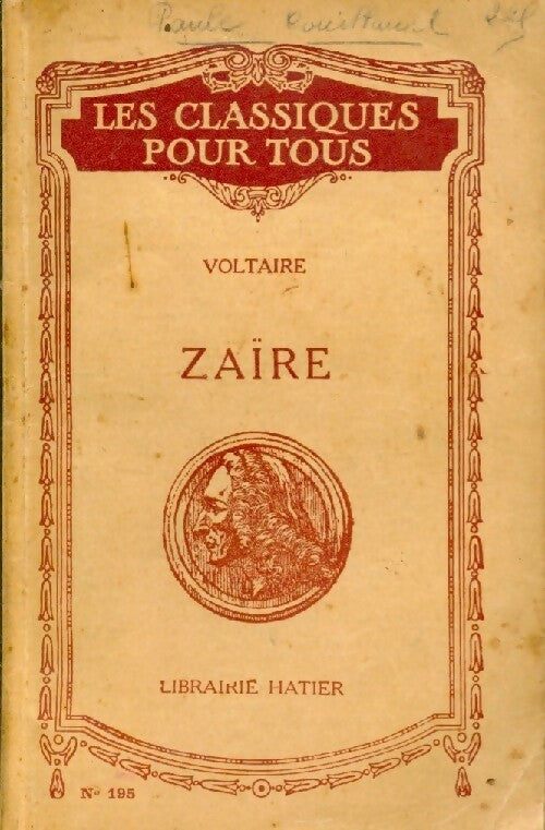 Zaïre - Voltaire - Livre