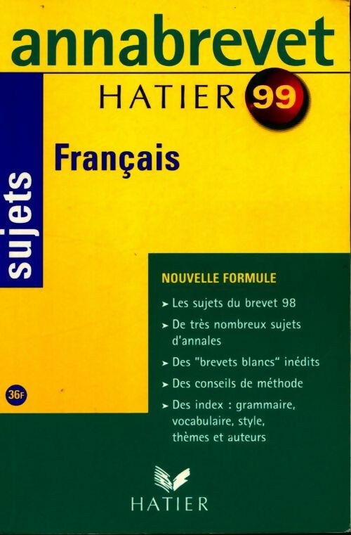 Français 3e, sujets, 1999 - Collectif - Livre
