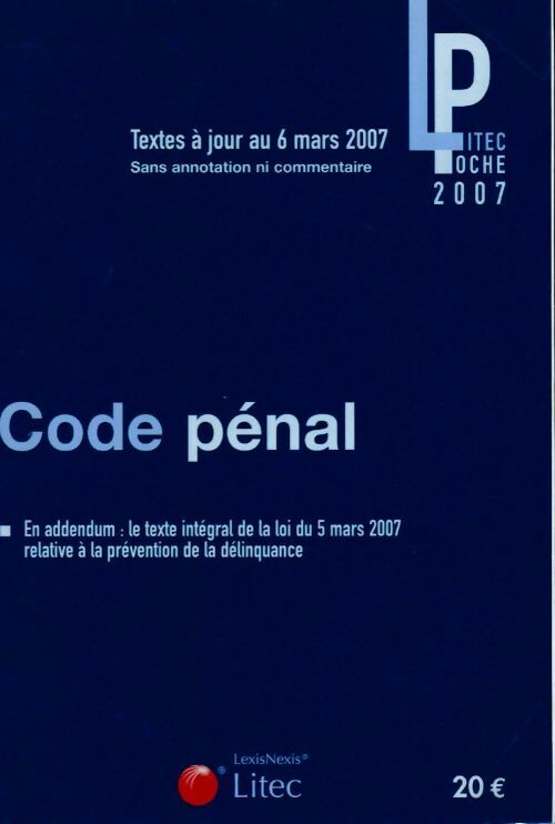 Code pénal 2007 - Inconnu - Livre