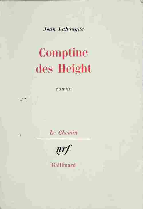Comptine des height - Jean Lahougue - Livre