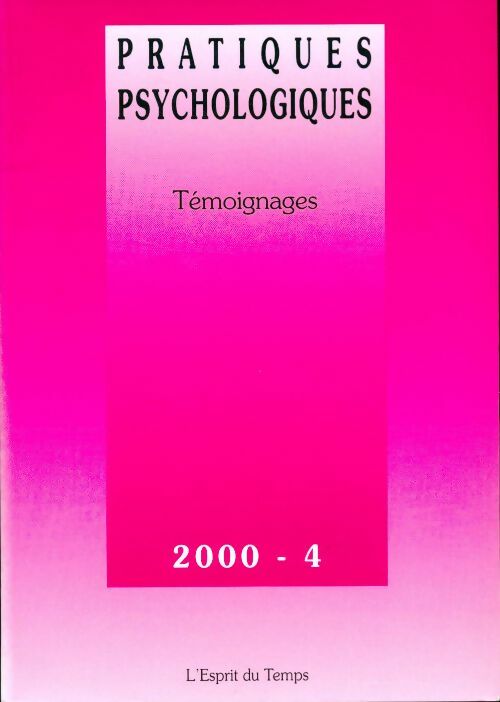 Pratiques psychologiques n°4/2000 : Prédictions - Collectif - Livre