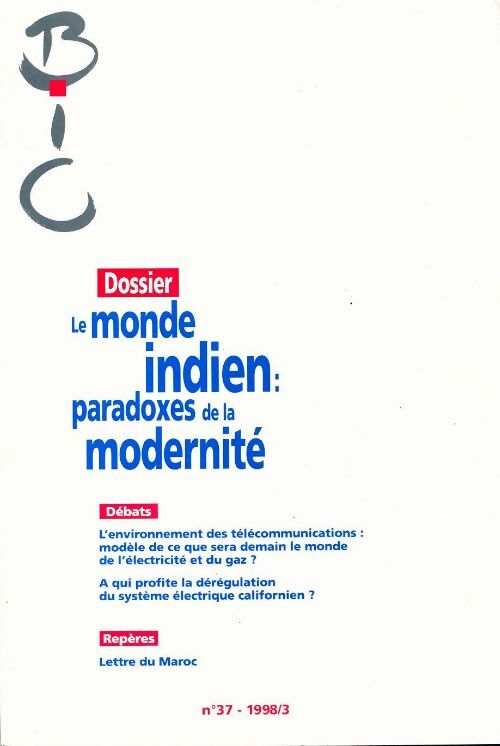 Bulletin d'information des cadres n°37 : Le monde indien, paradoxes de la modernité - Collectif - Livre