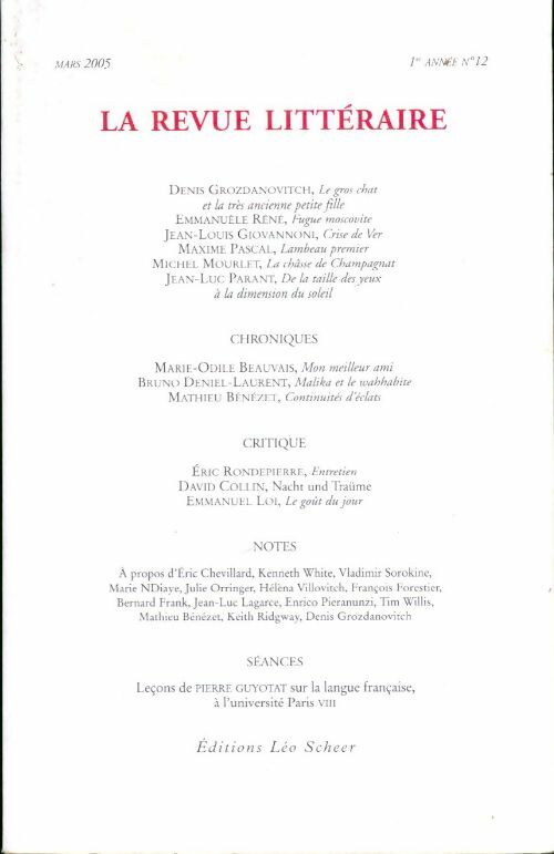 La revue littéraire n°12 - Collectif - Livre