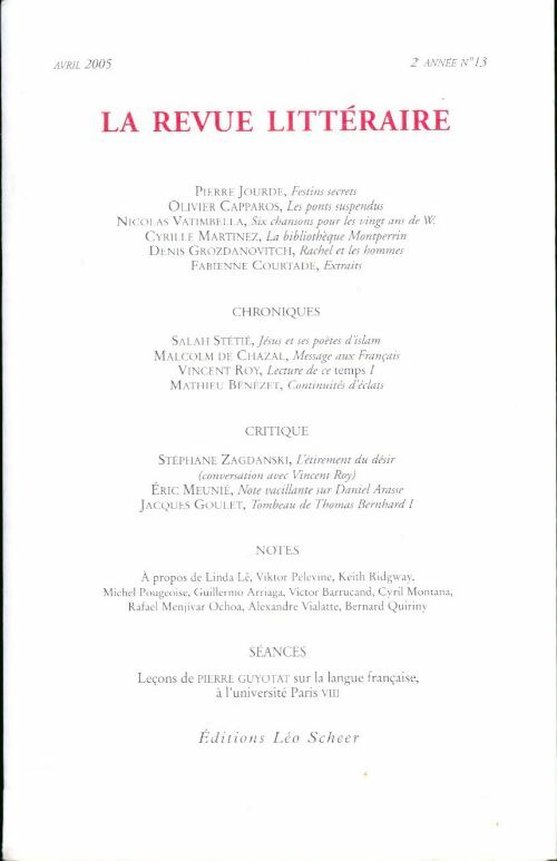 La revue littéraire n°13 - Collectif - Livre