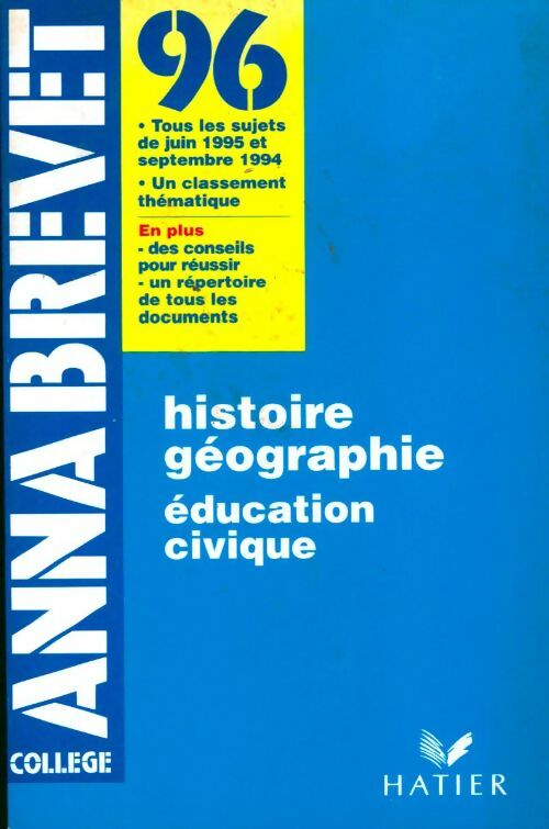 Histoire-géographie éducation civique 96 - Collectif - Livre