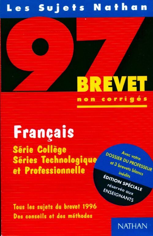 Français Brevet 97 non corrigés - Michel Pougeoise - Livre
