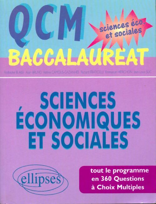 QCM baccalauréat sciences économiques et sociales - Alain Bruno - Livre