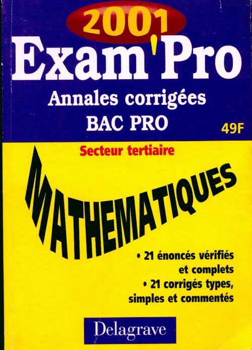 Annales corrigées bac pro secteur tertiaires 2001 - Jean-Charles Juhel - Livre