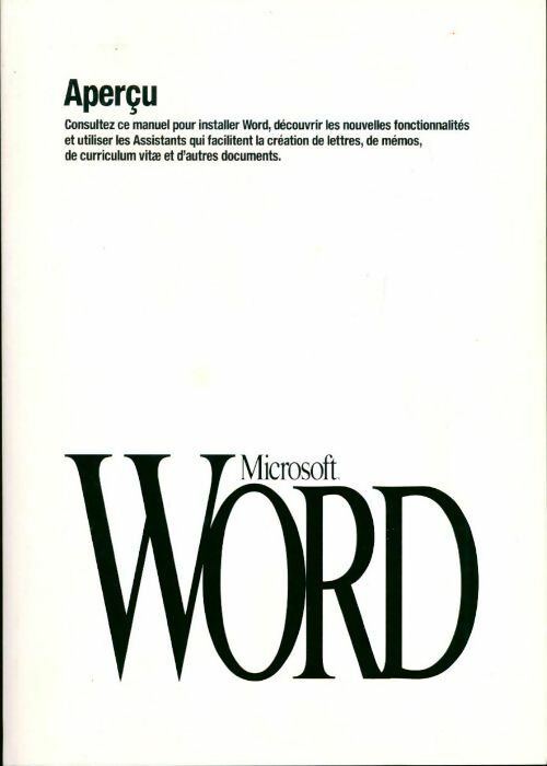 Microsoft Word aperçu - Microsoft - Livre
