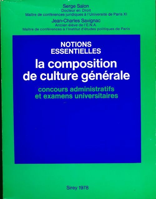 La composition de culture générale - Jean-Charles Savignac - Livre