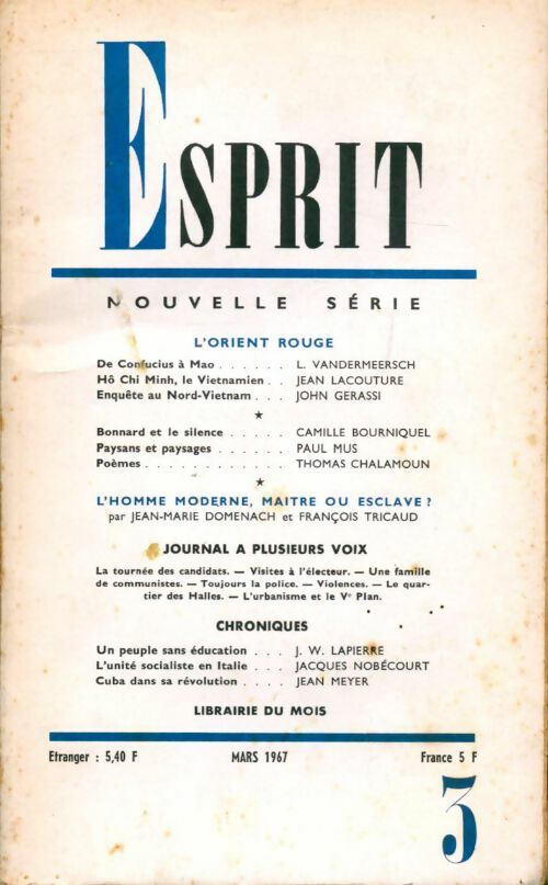 Esprit nouvelle série n°3 - Collectif - Livre