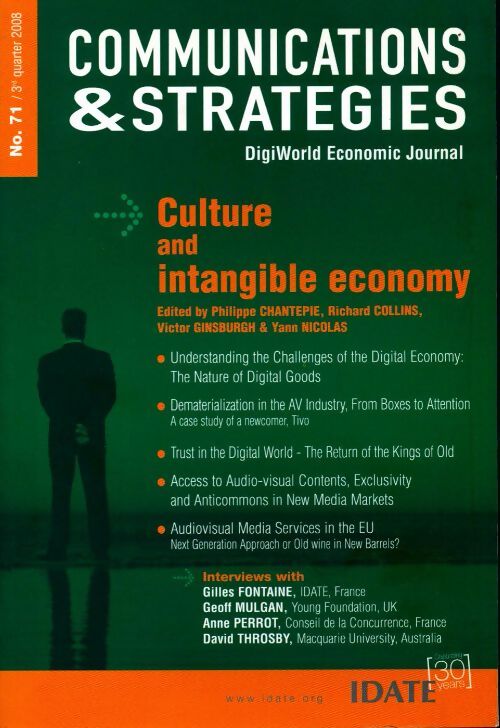 Communications & strategies n°71 : Culture and intangible economy - Collectif - Livre
