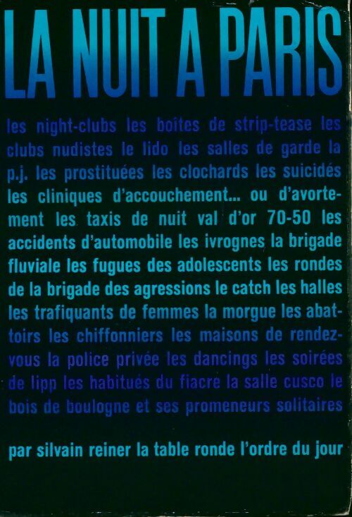 La nuit à Paris - Silvain Reiner - Livre