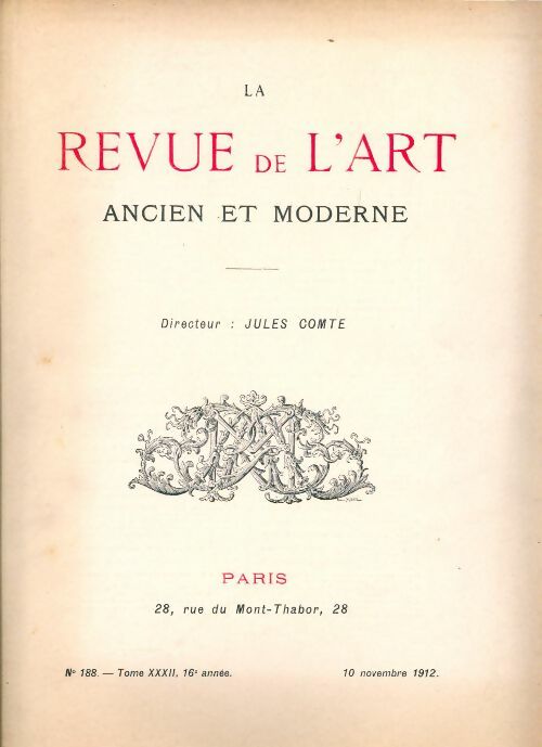 Revue de l'art ancien et moderne n°188 - Collectif - Livre