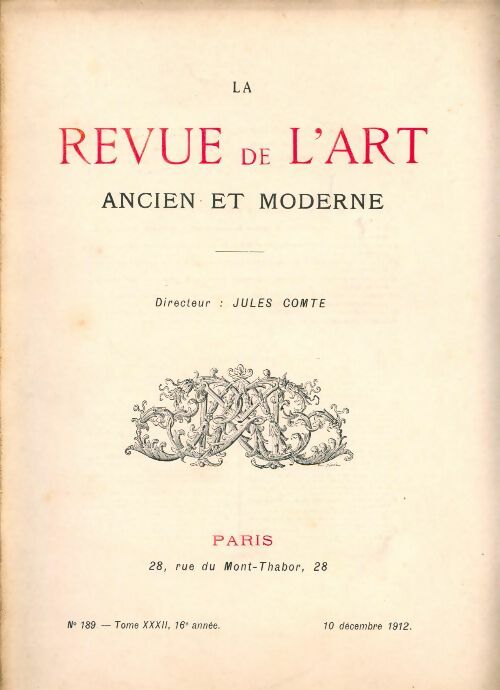 Revue de l'art ancien et moderne n°189 - Collectif - Livre