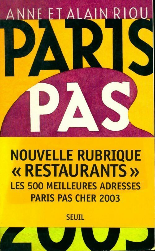 Paris pas cher 2003 - Anne Riou - Livre