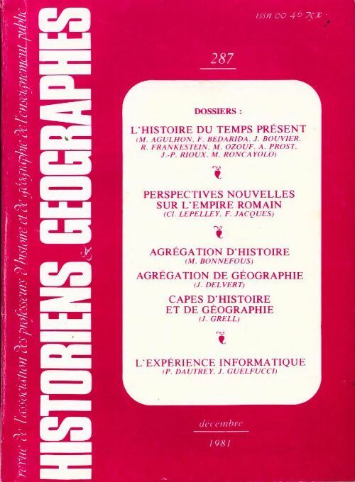 Historiens & géographes n°287 - Collectif - Livre