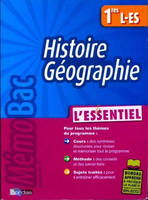 Histoire-Géographie Premières L, ES - Marc Alibert - Livre