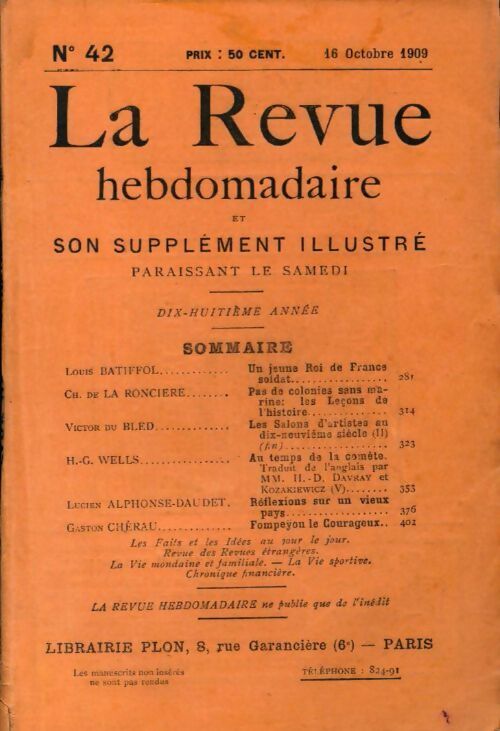 La revue hebdomadaire 18e année n°42 - Collectif - Livre