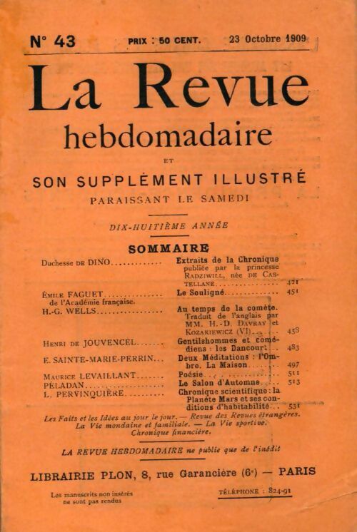 La revue hebdomadaire 18e année n°43 - Collectif - Livre