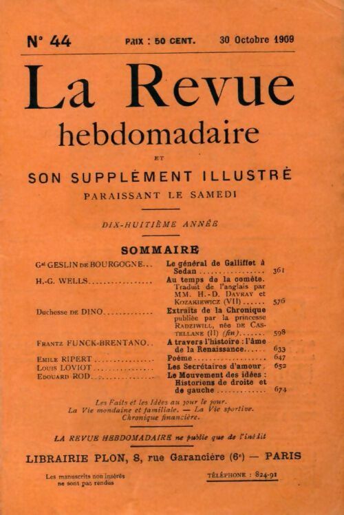 La revue hebdomadaire 18e année n°44 - Collectif - Livre