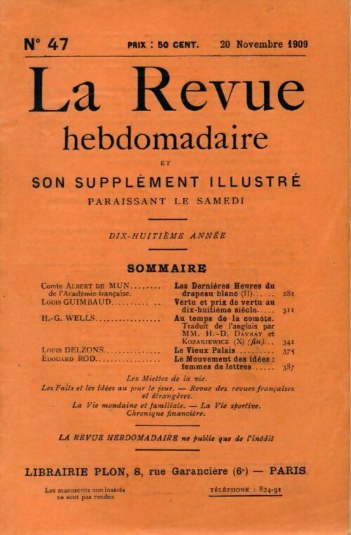 La revue hebdomadaire 18e année n°47 - Collectif - Livre