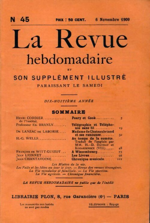 La revue hebdomadaire 18e année n°45 - Collectif - Livre