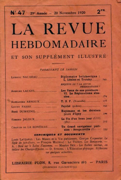 La revue hebdomadaire 29e année n°47 - Collectif - Livre