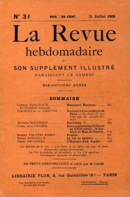 La revue hebdomadaire 18e année n°31 - Collectif - Livre
