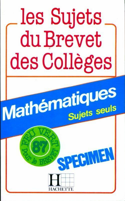 Mathématiques sujets seuls 1987 - Inconnu - Livre