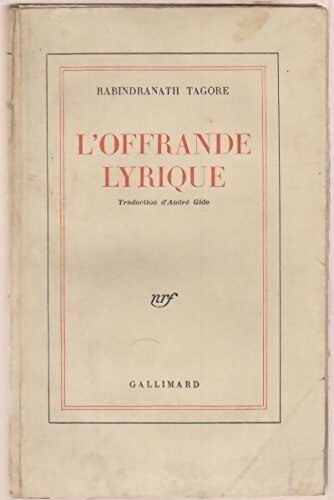 L'offrande lyrique - Rabindranath Tagore - Livre