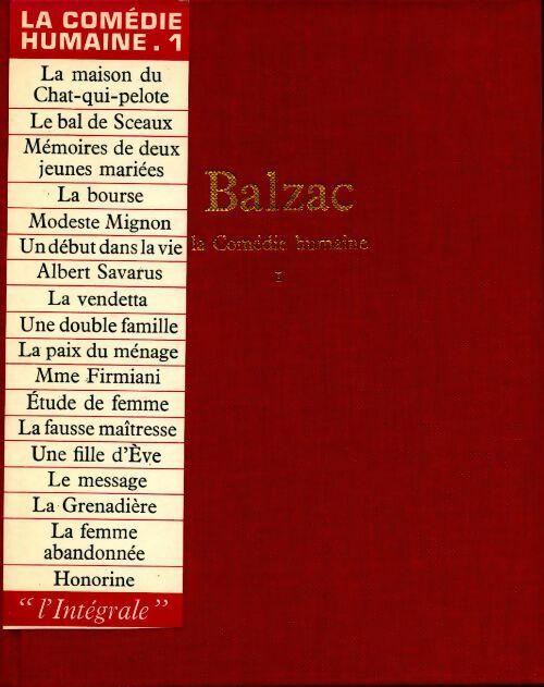 La comédie humaine Tome I - Honoré De Balzac - Livre