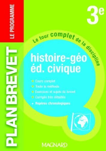 Planbrevet histoire-géo, éducation civique 3e. Cours, exercices et corrigés  - Marjorie Sylvie; Placet - Livre