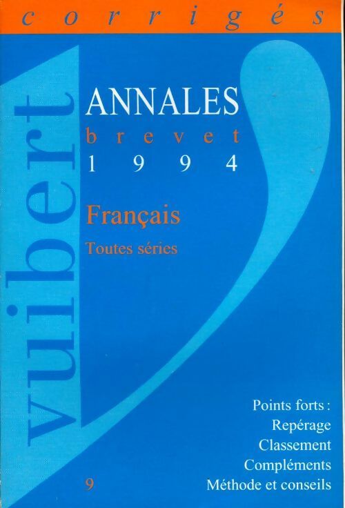 Français toutes séries corrigés 1994 - Collectif - Livre