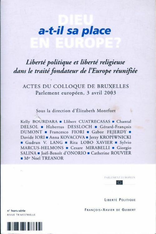 Dieu a-t-il sa place en Europe - Collectif - Livre