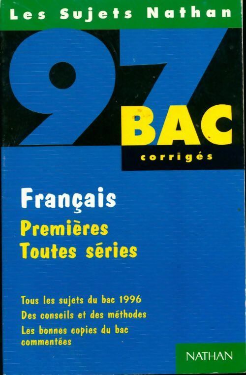 Français 1ère toutes séries 1996 corrigés - Alexandre Tomadakis - Livre
