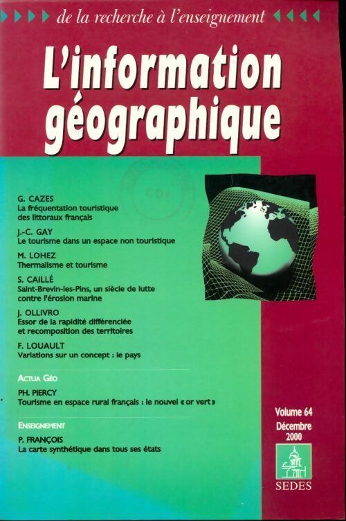 L'informaion géographique n°64 - Collectif - Livre