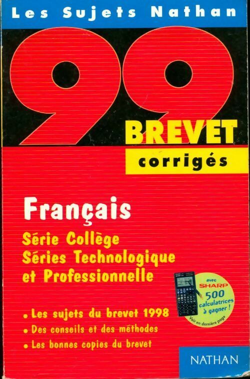 Français Brevet séries technologique et professionnelle : corrigés 1999 - Lucien Giraudo - Livre