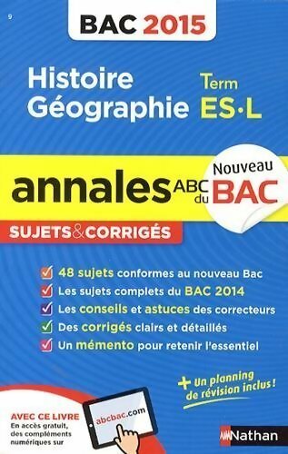 Histoire-géographie Terminales ES-L 2015 - Pascal Jézéquel - Livre