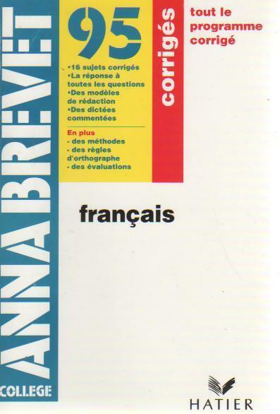 Francais Brevet corriges 95 - Collectif - Livre