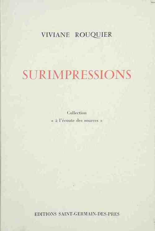Surimpressions - Viviane Rouquier - Livre