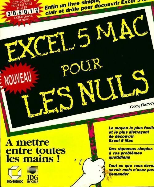 Excel 5 mac pour les nuls - Greg Harvey - Livre