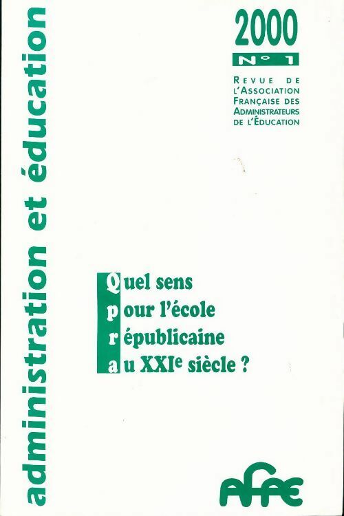Administration et éducation n°1-2000 - Collectif - Livre