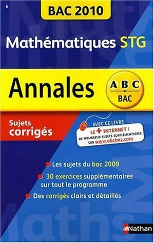 Mathématiques Terminale STG Sujets corrigés