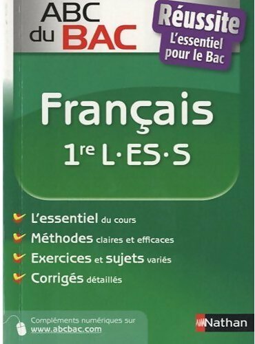Français 1ère L, ES, S - Nathalie Broux - Livre