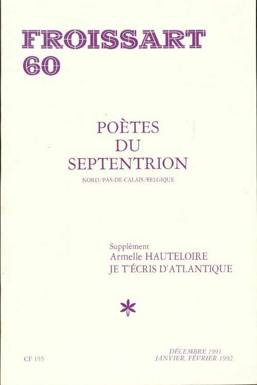 Froissart n°60 : Poètes du septentrion - Collectif - Livre