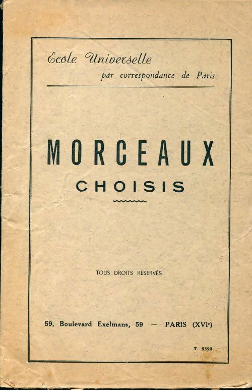 Morceaux choisis - Collectif - Livre